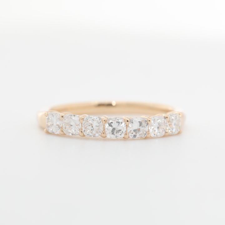 Cushion-Cut Lab Diamond 7-Stone Half Eternity Ring
