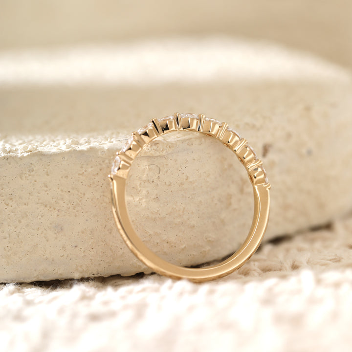 Marquise-Cut Lab Diamond East-West Half Eternity Wedding Ring