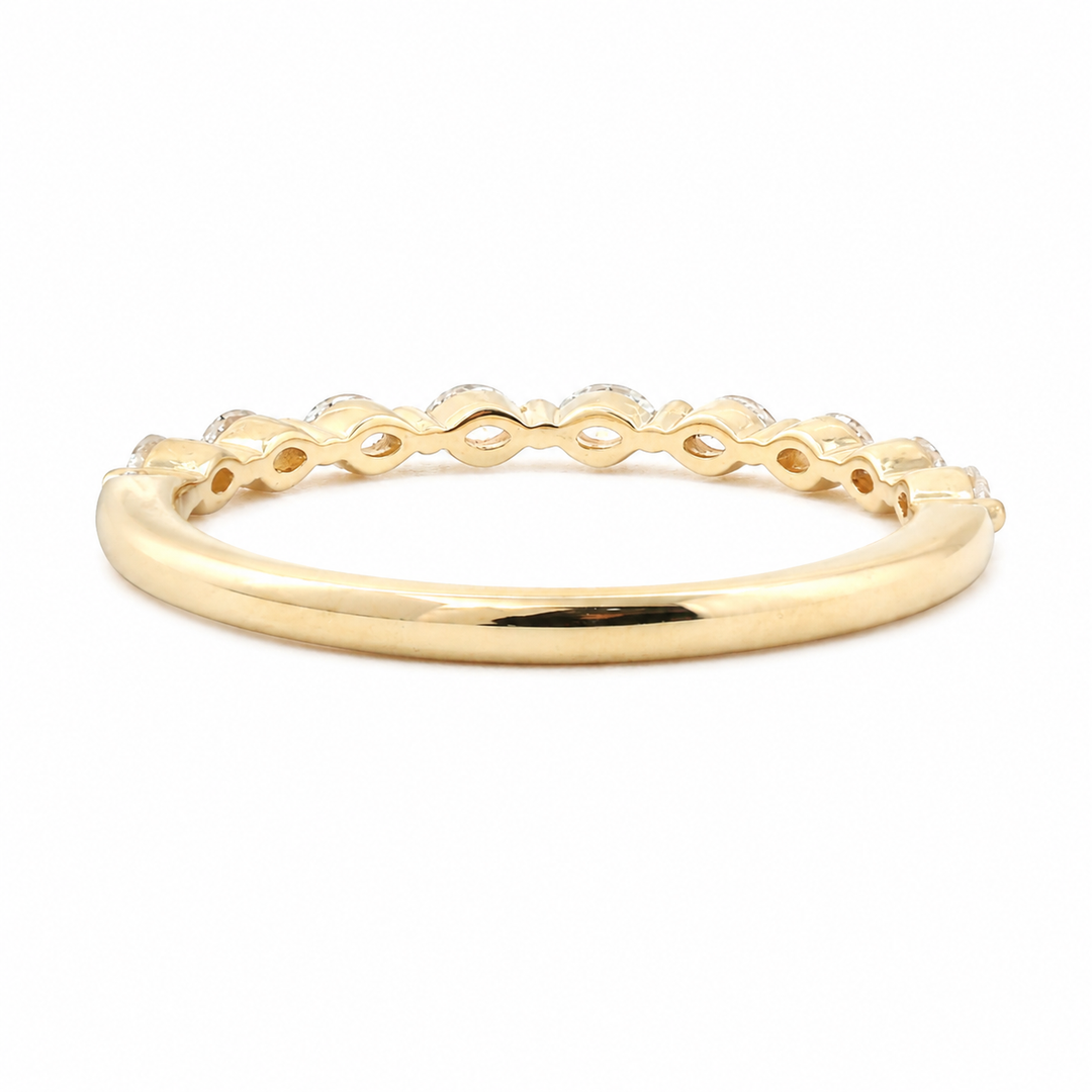 Marquise-Cut Lab Diamond East-West Half Eternity Wedding Ring