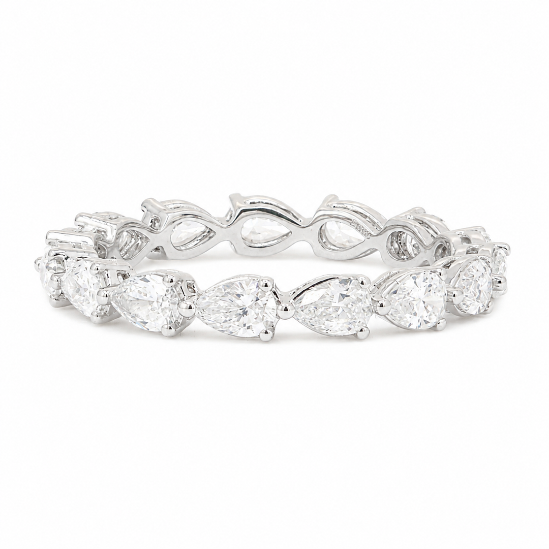 Pear-Cut Lab Diamond East-West Eternity Wedding Ring