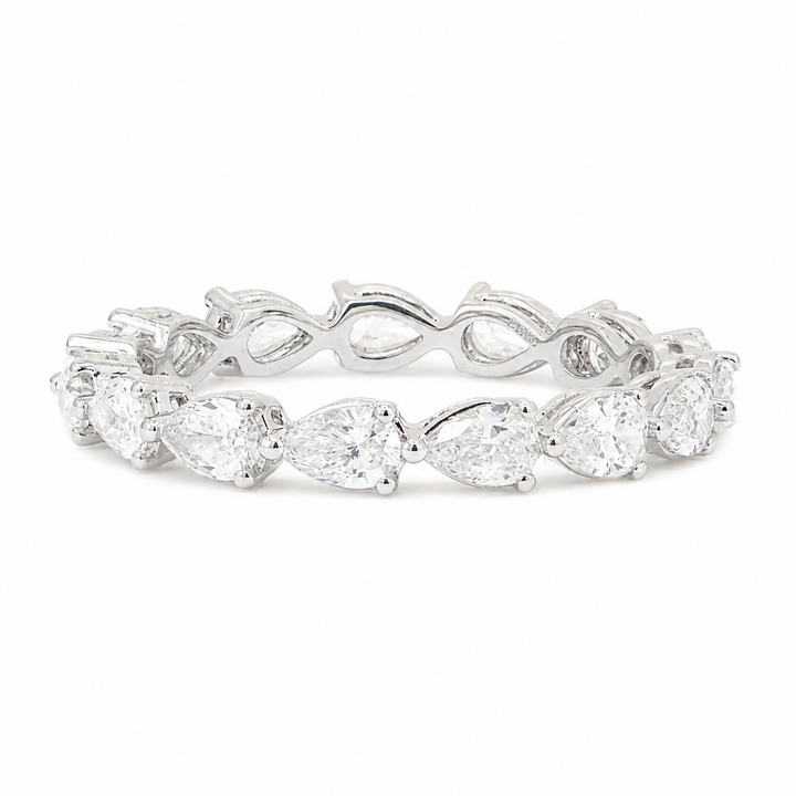 Pear-Cut Lab Diamond East-West Eternity Wedding Ring