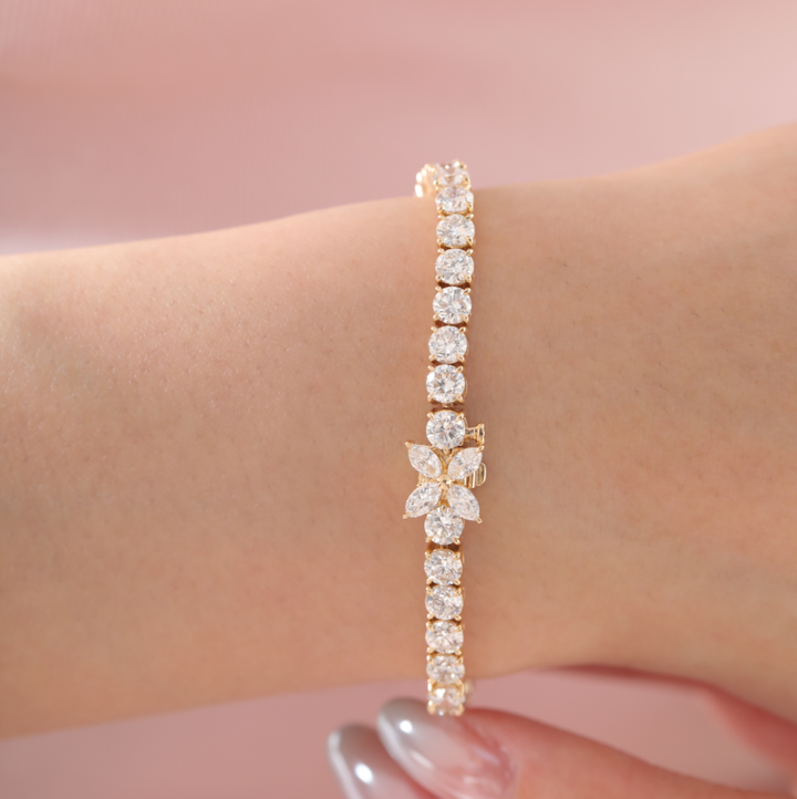 Ready to Ship Round and Marquise Lab Dimaond Tennis Bracelet