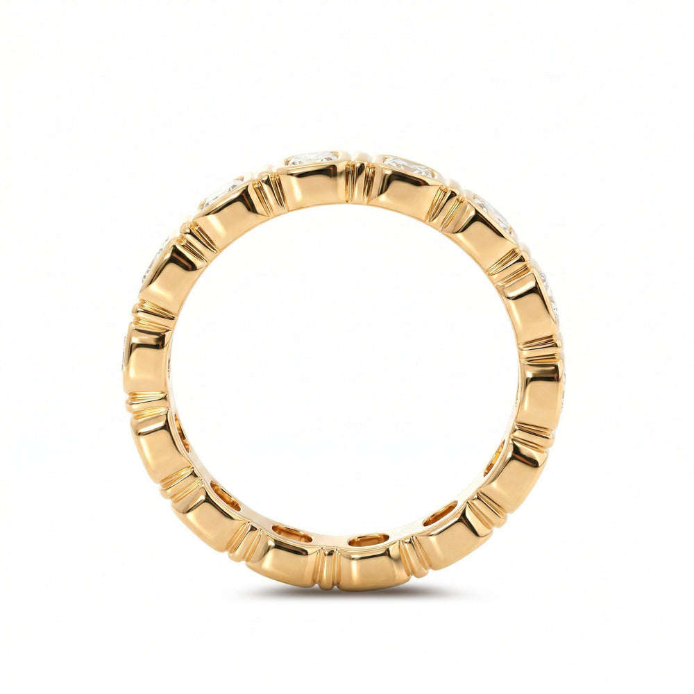 Asscher - Cut Lab Diamond Bezel Eternity Ring - FIORESE JEWELRY