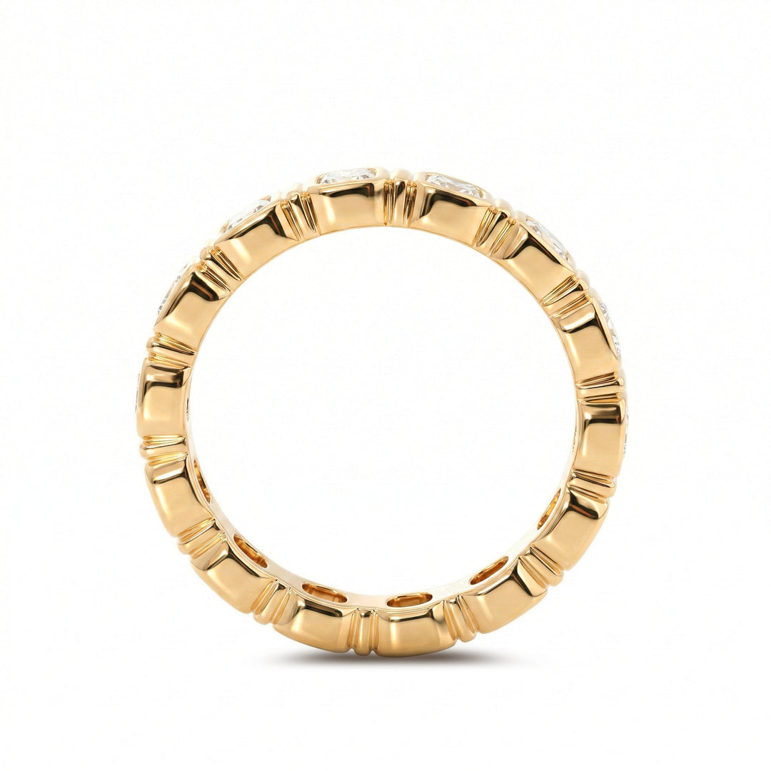 Asscher - Cut Lab Diamond Bezel Eternity Ring - FIORESE JEWELRY