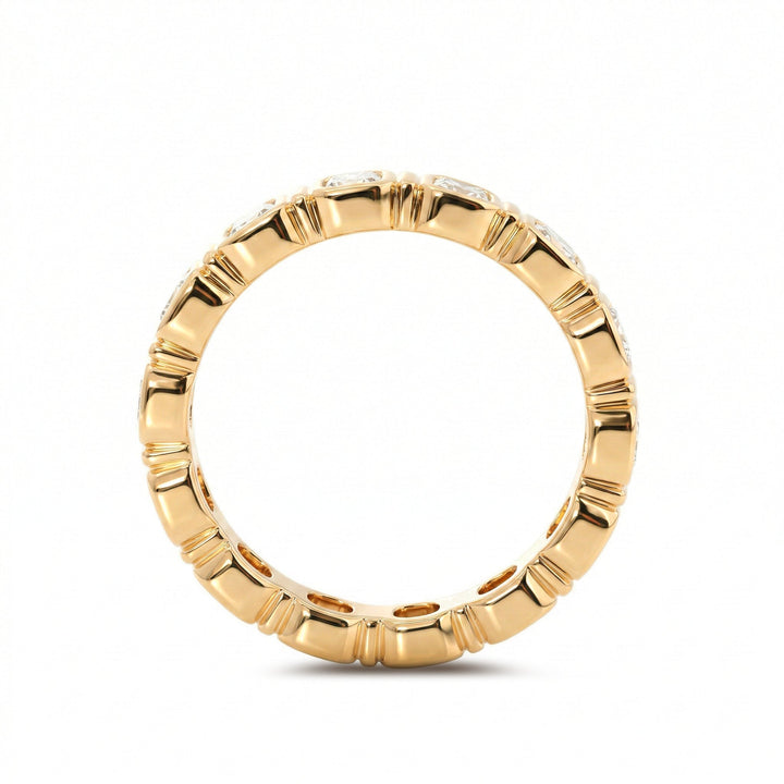 Asscher - Cut Lab Diamond Bezel Eternity Ring - FIORESE JEWELRY