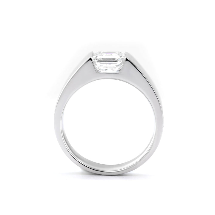Asscher Cut Lab Diamond Wide Band Design Ring - FIORESE JEWELRY