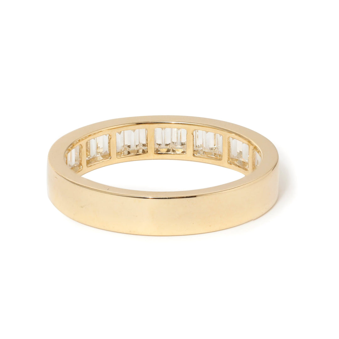 Baguette - Cut Lab Diamond Half Eternity Band with Channel Setting - FIORESE JEWELRY