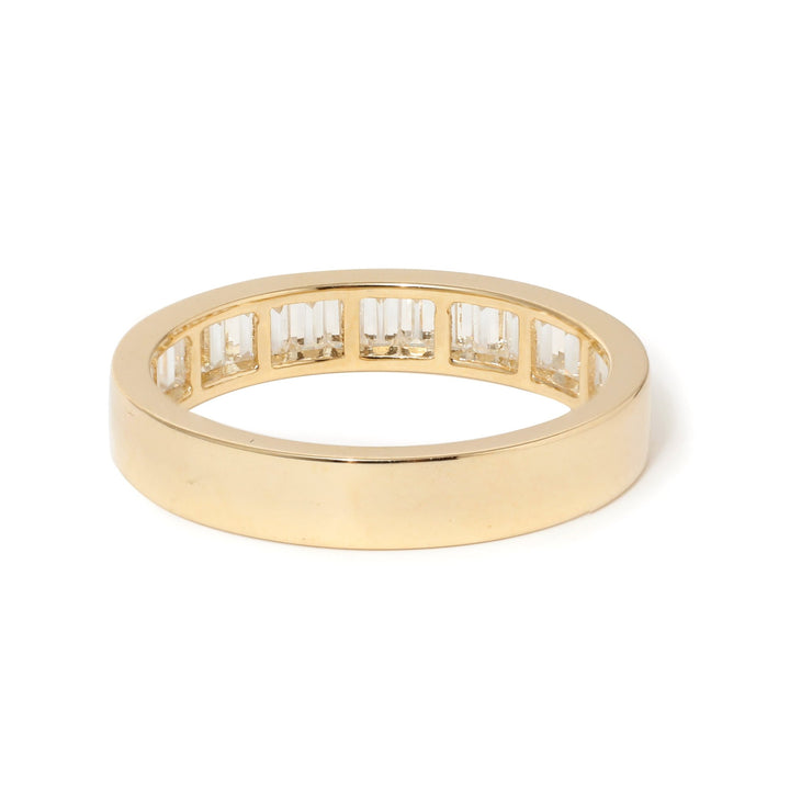 Baguette - Cut Lab Diamond Half Eternity Band with Channel Setting - FIORESE JEWELRY