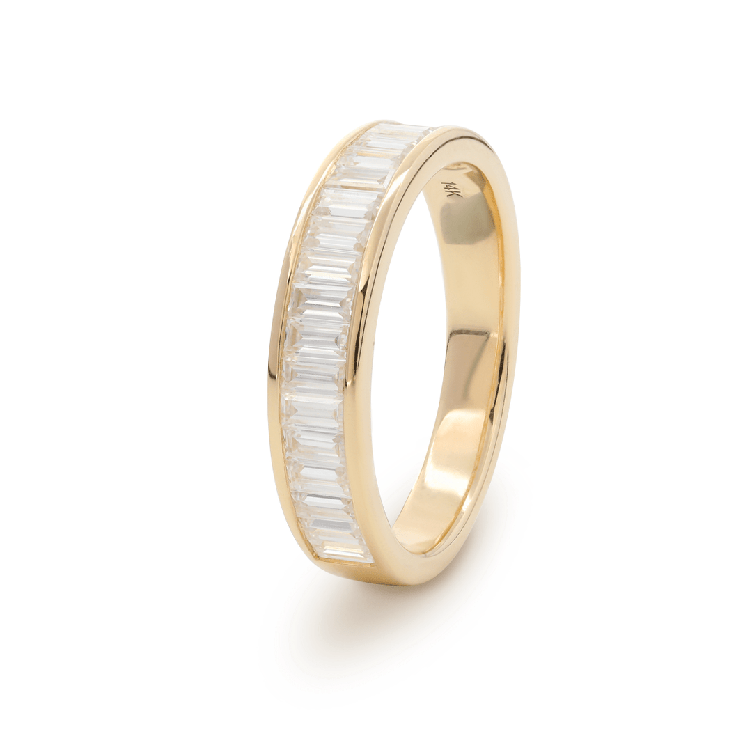 Baguette - Cut Lab Diamond Half Eternity Band with Channel Setting - FIORESE JEWELRY