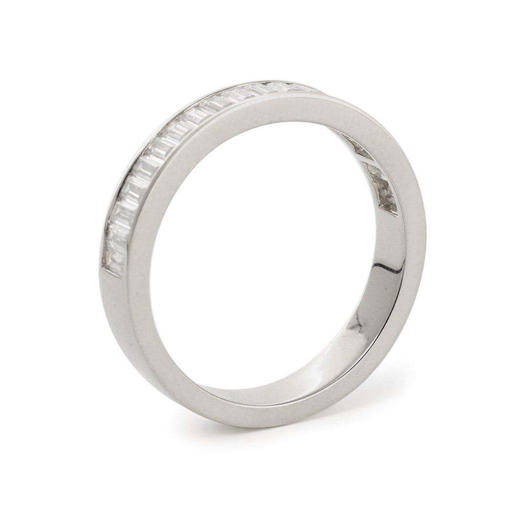 Baguette - Cut Lab Diamond Half Eternity Band with Channel Setting - FIORESE JEWELRY