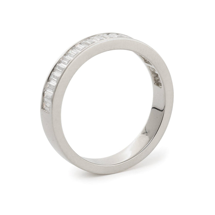Baguette - Cut Lab Diamond Half Eternity Band with Channel Setting - FIORESE JEWELRY