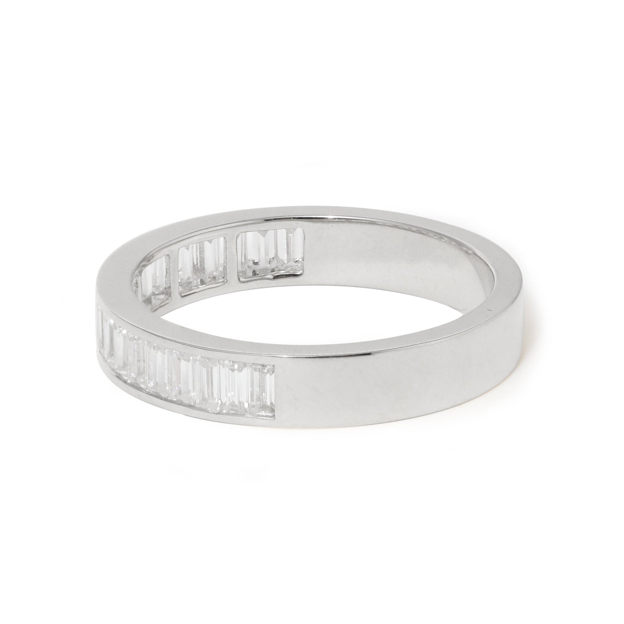 Baguette-Cut Lab Diamond Half Eternity Band with Channel Setting