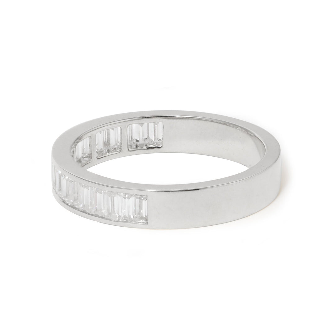 Baguette - Cut Lab Diamond Half Eternity Band with Channel Setting - FIORESE JEWELRY