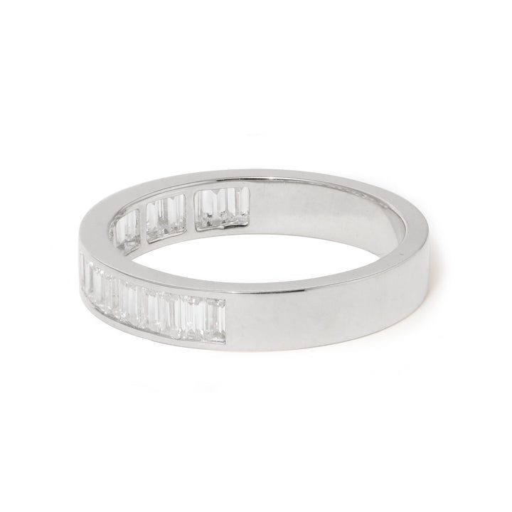 Baguette - Cut Lab Diamond Half Eternity Band with Channel Setting - FIORESE JEWELRY
