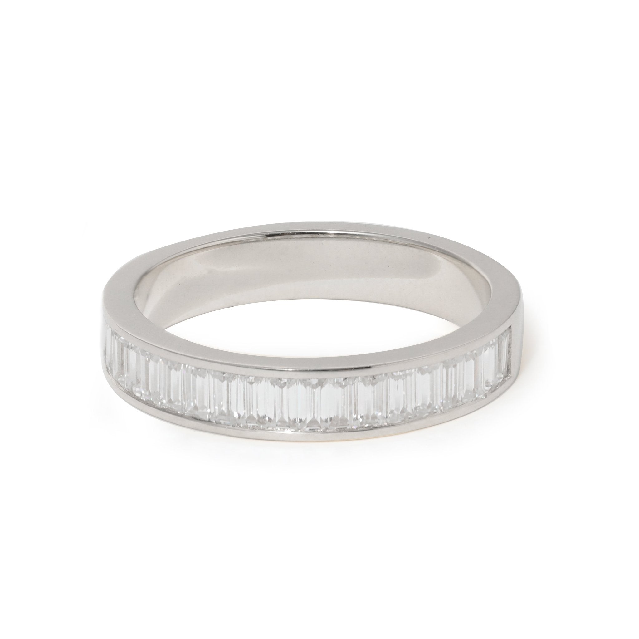 Baguette-Cut Lab Diamond Half Eternity Band with Channel Setting