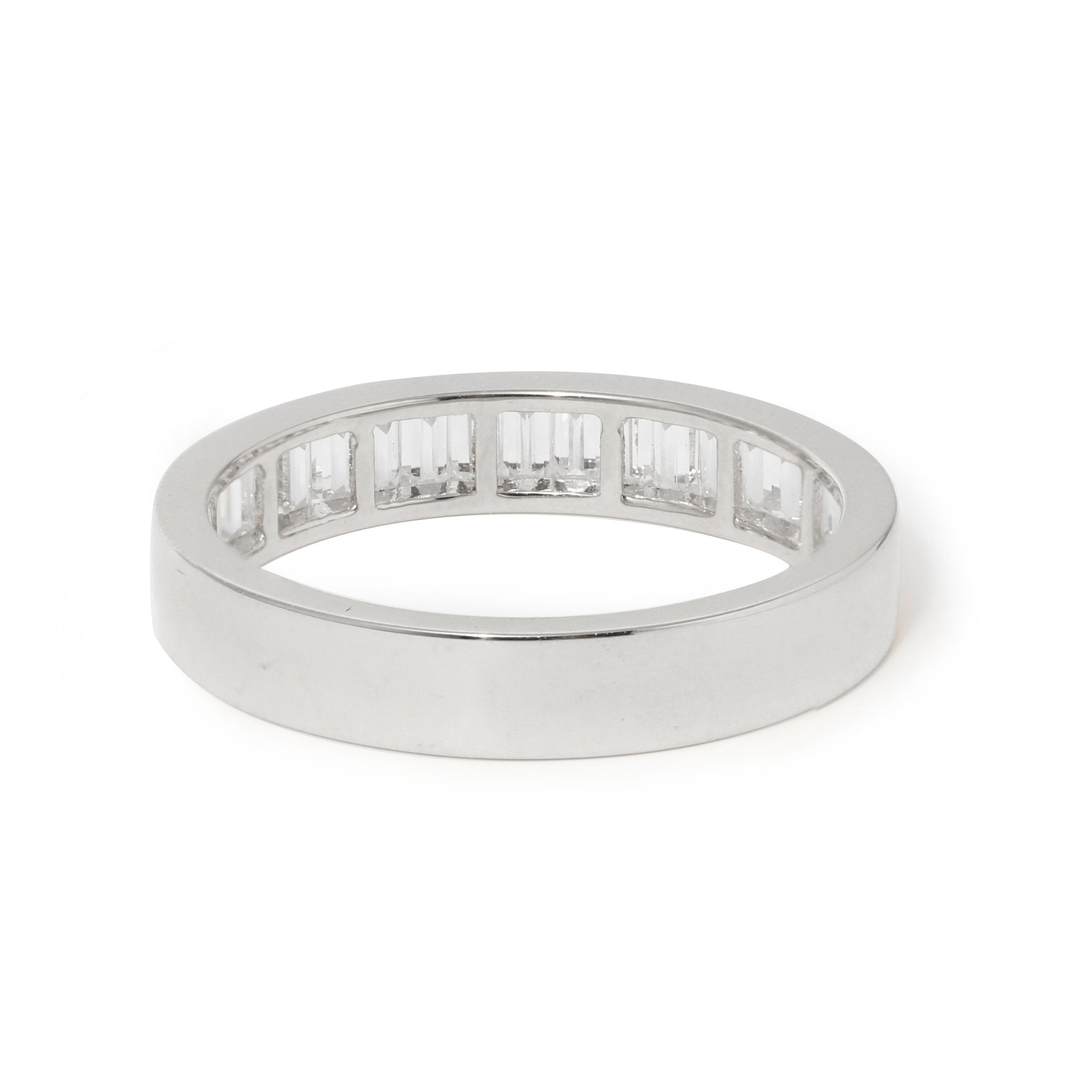 Baguette-Cut Lab Diamond Half Eternity Band with Channel Setting