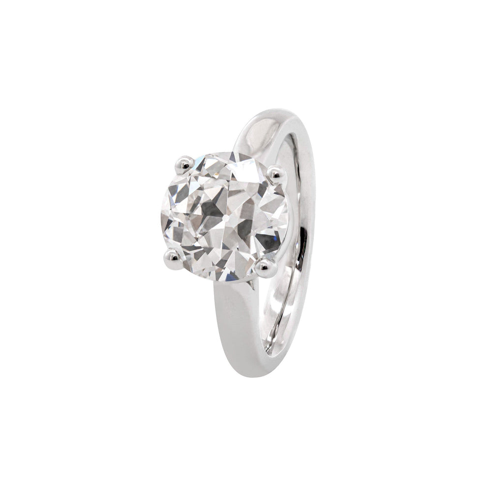 Cathedral Design Round Prong Old European Cut Lab Diamond Ring - FIORESE JEWELRY