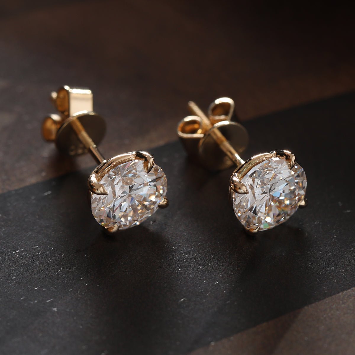 Cherished Moments 2 ct tw Round Cut Lab Diamond 4 Claw Prongs Martini Stud Earrings (DE/G Color, VS Clarity)