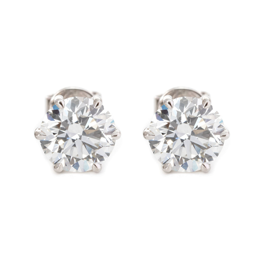 Cherished Moments 2 ct tw Round Cut Lab Diamond 6 Claw Prong Martini Stud Earrings (DE/G Color, VS Clarity) - FIORESE JEWELRY
