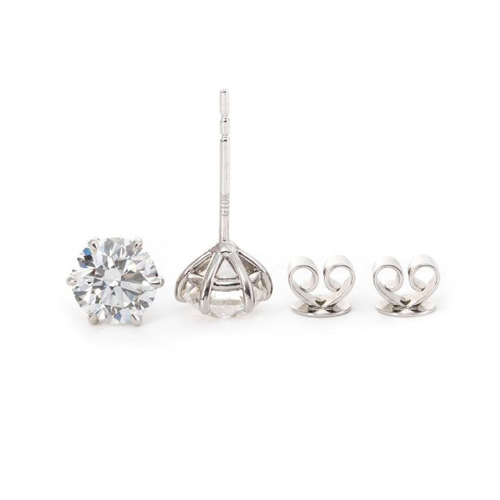 Cherished Moments 2 ct tw Round Cut Lab Diamond 6 Claw Prong Martini Stud Earrings (DE/G Color, VS Clarity) - FIORESE JEWELRY