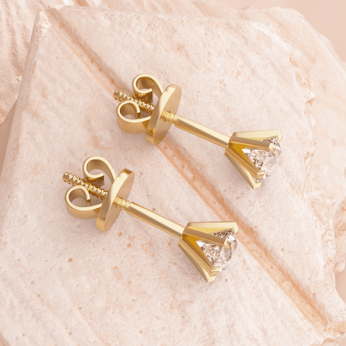 Cherished Moments 2 ct tw Round Cut Lab Diamond 6 Round Prong Stud Earrings (DE/G Color, VS Clarity) - FIORESE JEWELRY