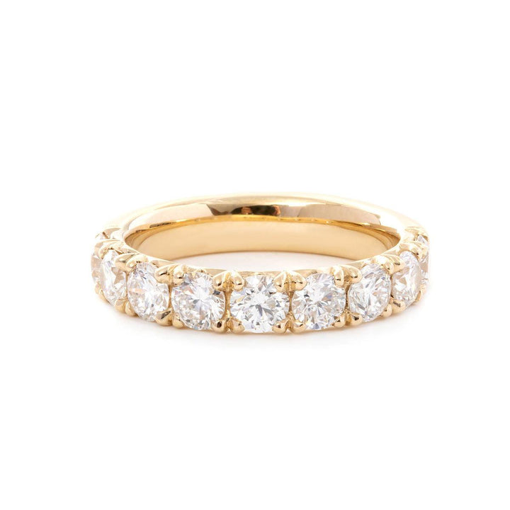 Cushion Cut Lab Diamond 4 - Claw Cathedral Bridal Set — Solitaire Engagement Ring with French Pavé Half Eternity Band - FIORESE JEWELRY