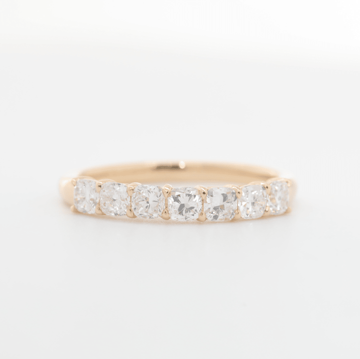 Cushion-Cut Lab Diamond 7-Stone Half Eternity Ring - FIORESE JEWELRY