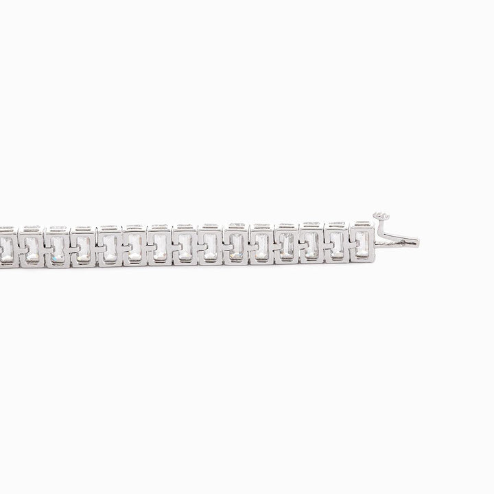 Emerald Cut Lab Diamond 4 - Prong Basket Tennis Bracelet with Box Clasp - FIORESE JEWELRY