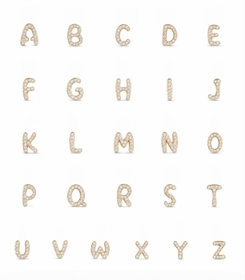 Fiorese Diamond Alphabet Pendant - FIORESE JEWELRY