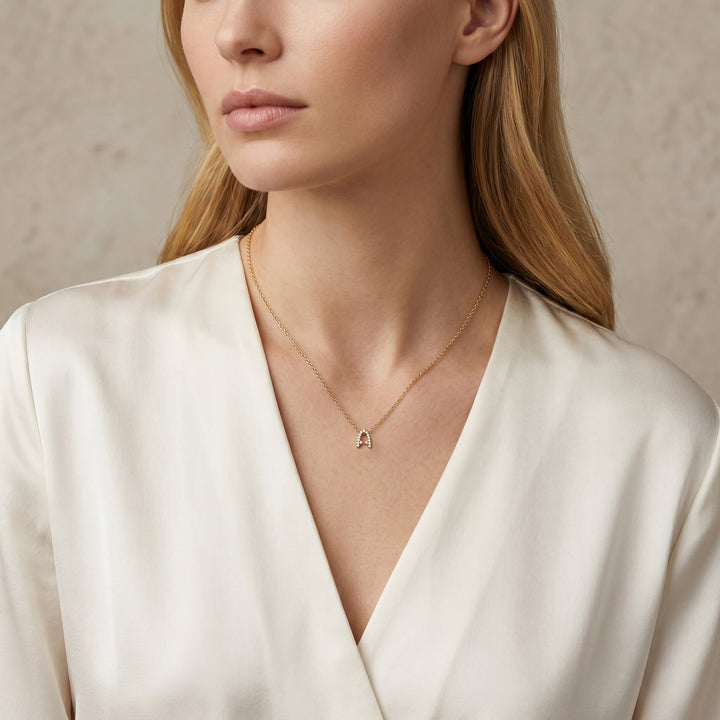Fiorese Diamond Alphabet Pendant - FIORESE JEWELRY