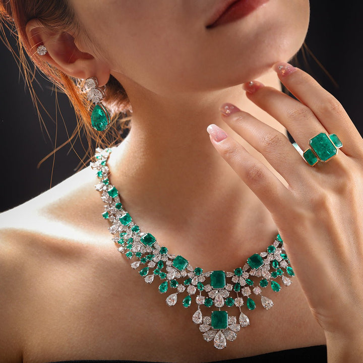 Fiorese High Jewelry – Emerald Majesty Necklace - FIORESE JEWELRY
