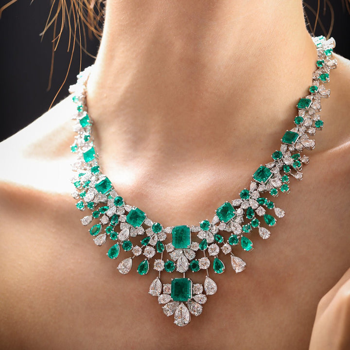 Fiorese High Jewelry – Emerald Majesty Necklace - FIORESE JEWELRY
