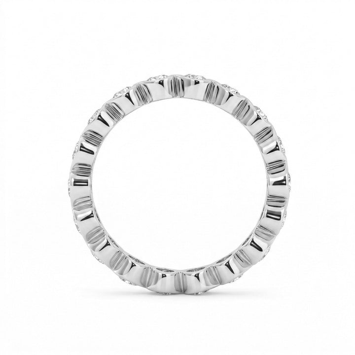 Heart-Shaped Lab Diamond East-West Bezel Eternity Ring - FIORESE JEWELRY