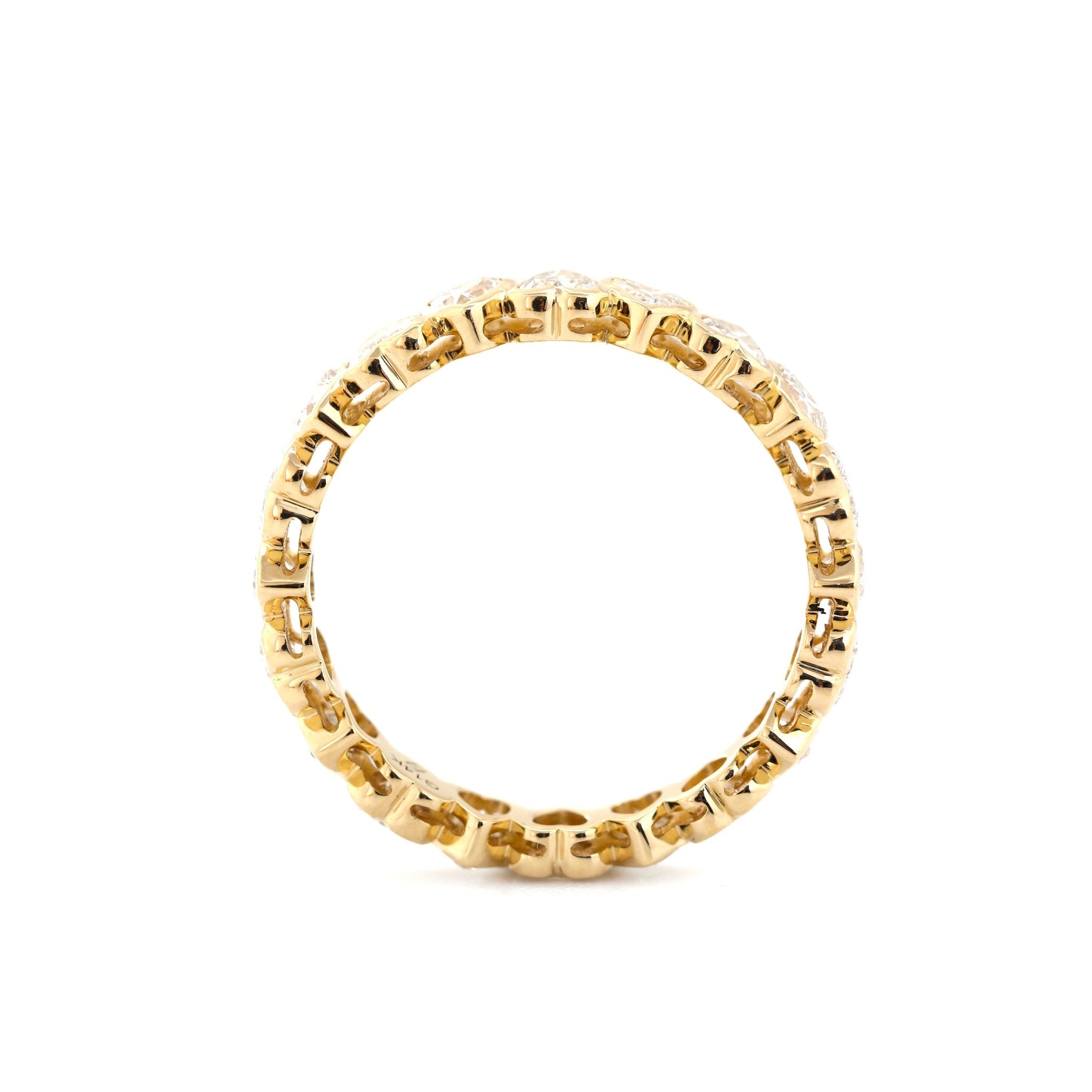 Heart-Shaped Lab Diamond Eternity Ring with Bezel Basket