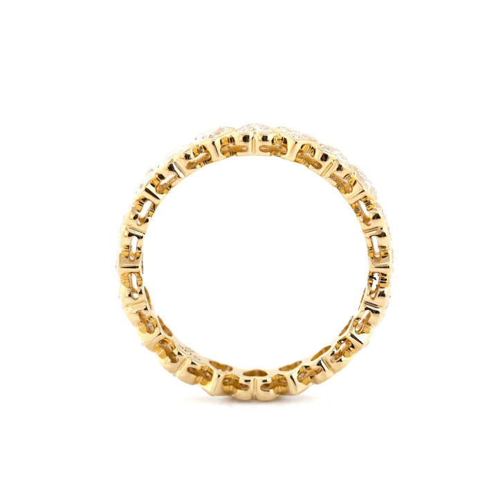 Heart - Shaped Lab Diamond Eternity Ring with Bezel Basket - FIORESE JEWELRY