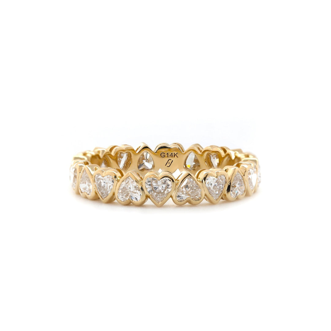 Heart - Shaped Lab Diamond Eternity Ring with Bezel Basket - FIORESE JEWELRY