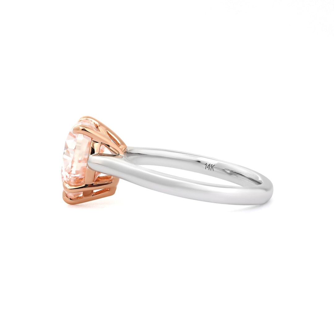 Heart - Shaped Pink Lab Diamond 4 Claw Prongs Basket Setting Solitaire Ring - FIORESE JEWELRY