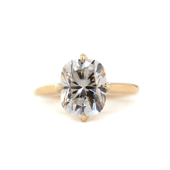 Hidden Halo Cathedral Design Cushion Brilliant Lab Diamond Solitaire Ring - FIORESE JEWELRY
