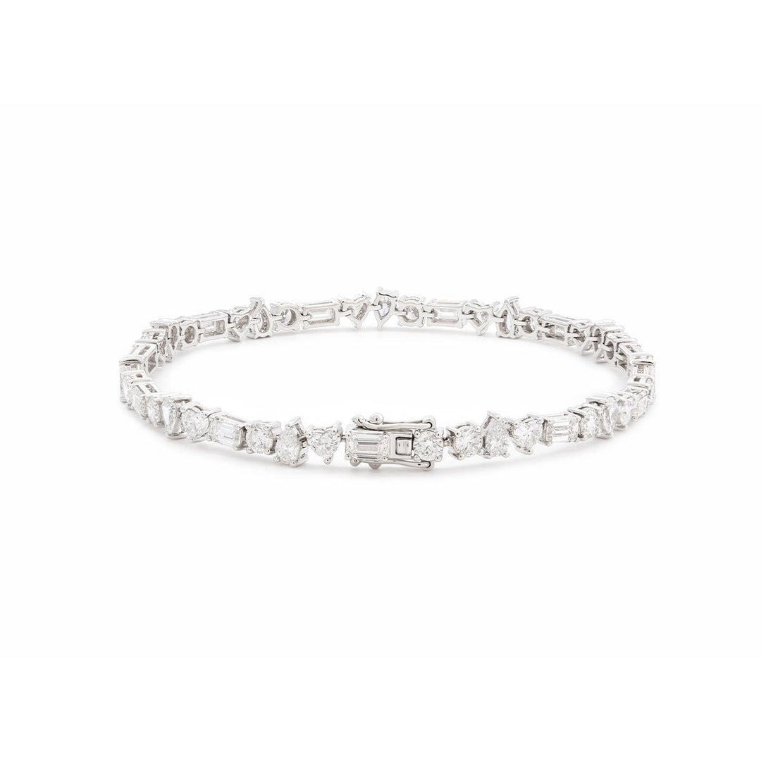 Lab Diamond Tennis Bracelet Featuring Four Diamond Shapes - FIORESE JEWELRY