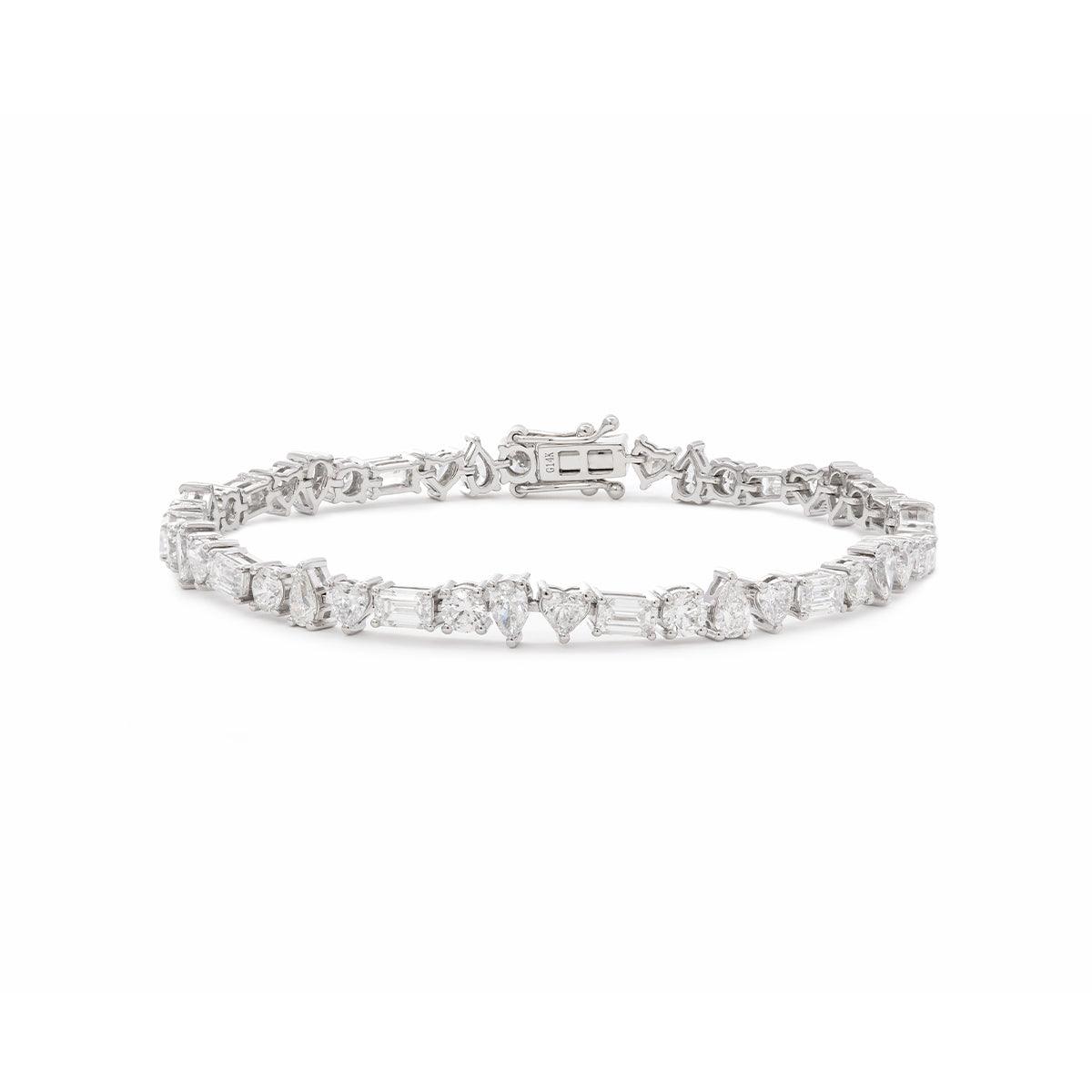 Lab Diamond Tennis Bracelet Featuring Four Diamond Shapes - FIORESE JEWELRY