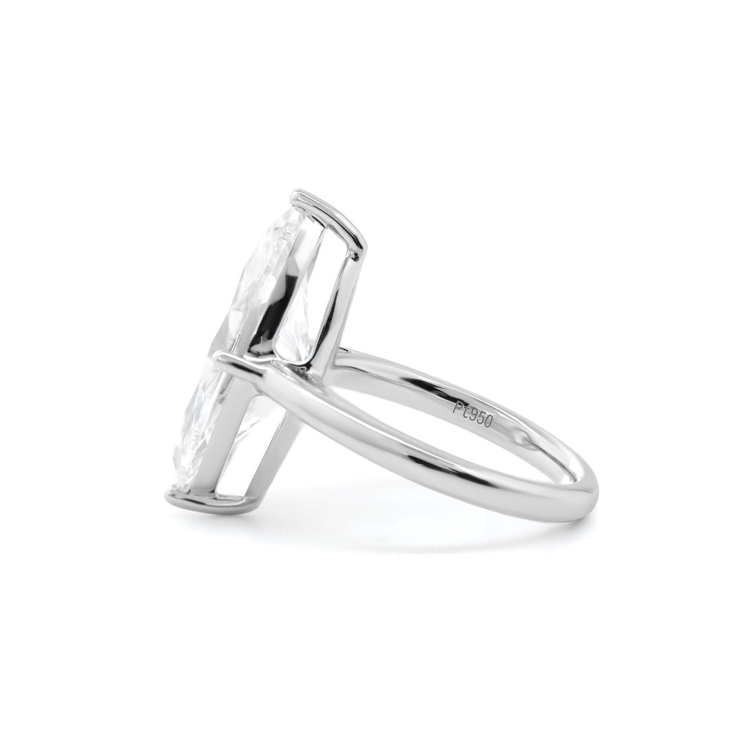 Marquise Cut Lab Diamond 4 Round Prongs Basket Solitaire Ring — Cathedral Design - FIORESE JEWELRY