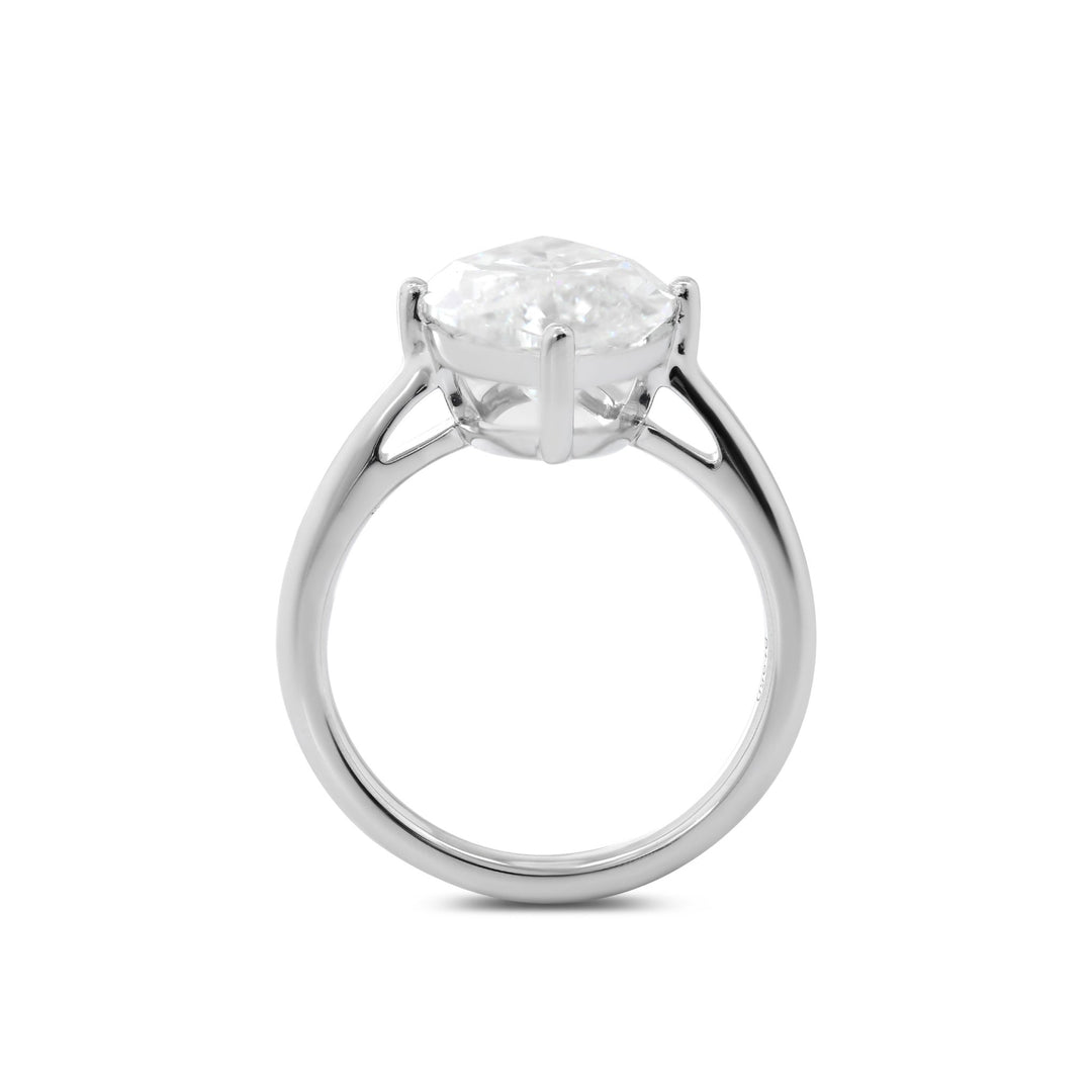 Marquise Cut Lab Diamond 4 Round Prongs Basket Solitaire Ring — Cathedral Design - FIORESE JEWELRY