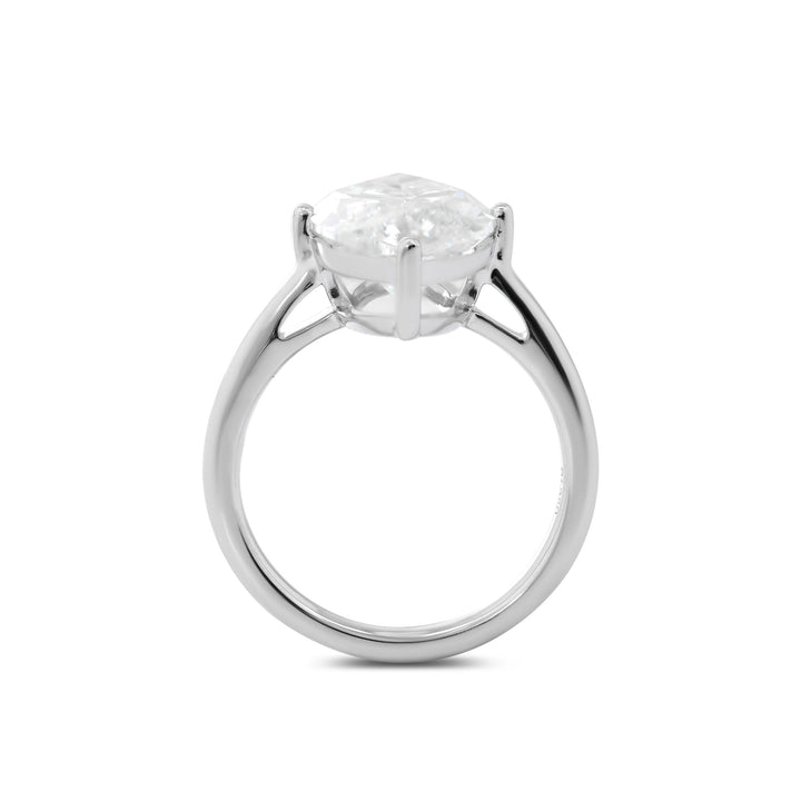 Marquise Cut Lab Diamond 4 Round Prongs Basket Solitaire Ring — Cathedral Design - FIORESE JEWELRY
