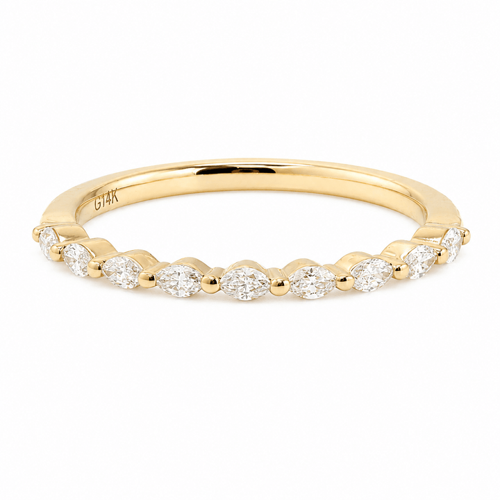 Marquise-Cut Lab Diamond East-West Half Eternity Wedding Ring - FIORESE JEWELRY