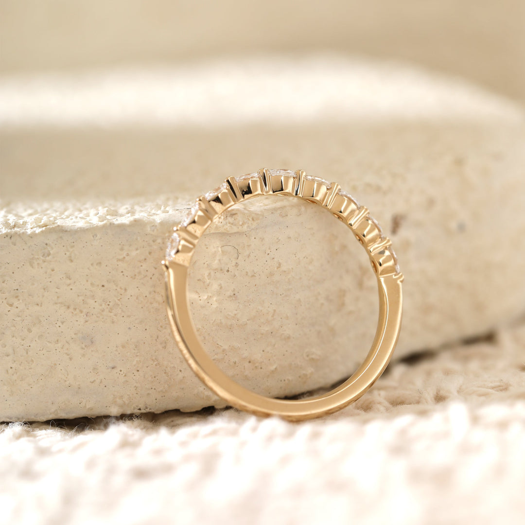 Marquise-Cut Lab Diamond East-West Half Eternity Wedding Ring - FIORESE JEWELRY