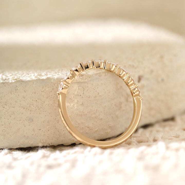 Marquise-Cut Lab Diamond East-West Half Eternity Wedding Ring - FIORESE JEWELRY