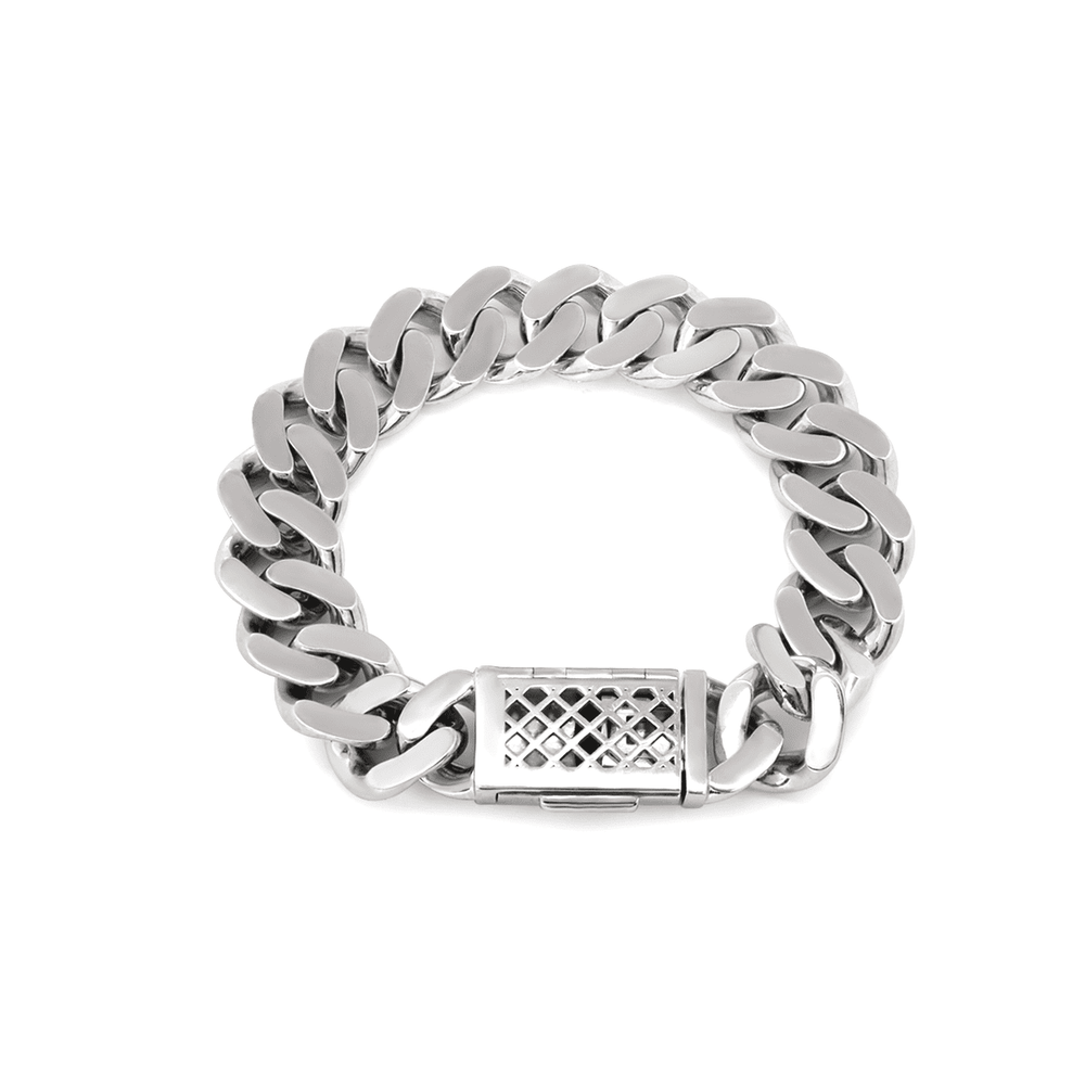 Men's Iced - Out Cuban Link Bracelet with Round Lab Diamonds - FIORESE JEWELRY