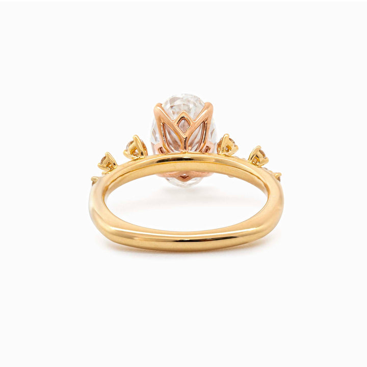 Natural Inspired Oval Modified Brilliant Cut Lab Diamond Ring with European Shank Design - FIORESE JEWELRY