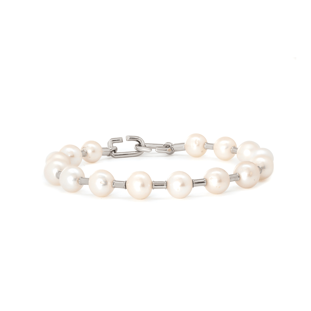 Near - Round Freshwater Pearl Station Bracelet - FIORESE JEWELRY