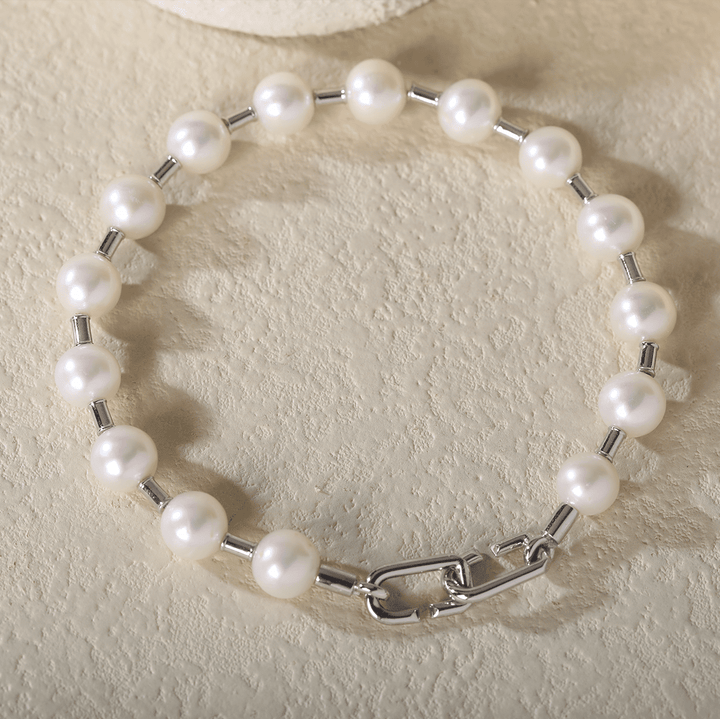 Near - Round Freshwater Pearl Station Bracelet - FIORESE JEWELRY